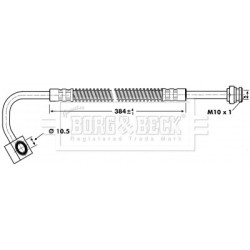 Brake Hose Pipe BORG & BECK BBH6733 OE Ref 0K01143810C
