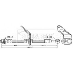 Brake Hose Pipe BORG & BECK BBH6742 OE Ref 46410S1AE01