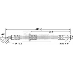 Brake Hose Pipe BORG & BECK BBH6743 OE Ref 46431S1AE01