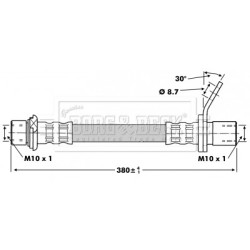 Brake Hose Pipe BORG & BECK BBH6751 OE Ref 9008094067