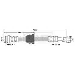 Brake Hose Pipe BORG & BECK BBH6771 OE Ref 96316525