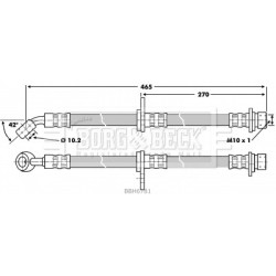 Brake Hose Pipe BORG & BECK BBH6781 OE Ref 01468SR3902
