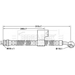 Brake Hose Pipe BORG & BECK BBH6798 OE Ref 5873122100