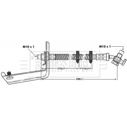 Brake Hose Pipe BORG & BECK BBH6804 OE Ref SHB101170