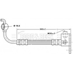 Brake Hose Pipe BORG & BECK BBH6809 OE Ref NA0143980A