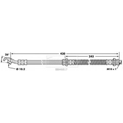 Brake Hose Pipe BORG & BECK BBH6817 OE Ref MR129799