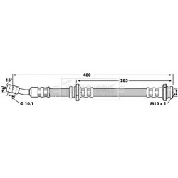 Brake Hose Pipe BORG & BECK BBH6820 OE Ref 462100M007