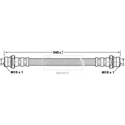 Brake Hose Pipe BORG & BECK BBH6878 OE Ref 5157050A50