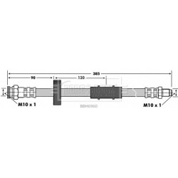 Brake Hose Pipe BORG & BECK BBH6960 OE Ref 7725169