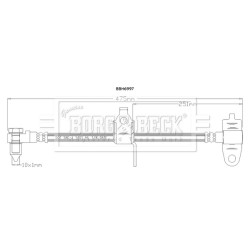 Brake Hose Pipe BORG & BECK BBH6997 OE Ref 4060852