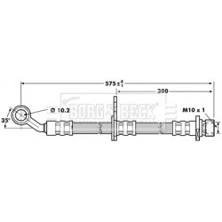 Brake Hose Pipe BORG & BECK BBH7016 OE Ref 01465S6D000