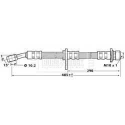 Brake Hose Pipe BORG & BECK BBH7018 OE Ref 01468S5AJ03