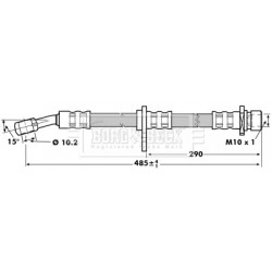 Brake Hose Pipe BORG & BECK BBH7019 OE Ref 01466S5AJ03
