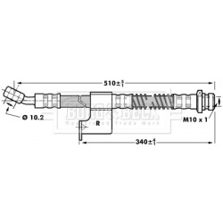 Brake Hose Pipe BORG & BECK BBH7033 OE Ref 587322D000 BORG & BECK