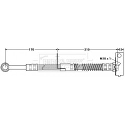Brake Hose Pipe BORG & BECK BBH7042 OE Ref 587321C050