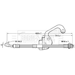 Brake Hose Pipe BORG & BECK BBH7055 OE Ref 58733H1000