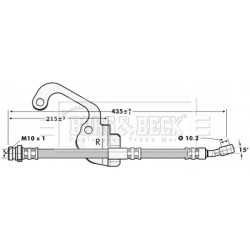 Brake Hose Pipe BORG & BECK BBH7056 OE Ref 58734H1000