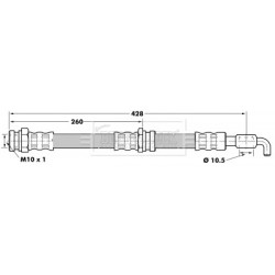 Brake Hose Pipe BORG & BECK BBH7076 OE Ref F4CZ2078B