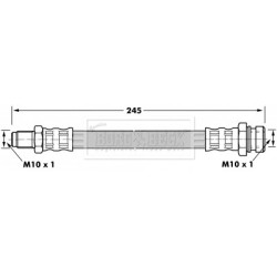 Brake Hose Pipe BORG & BECK BBH7103 OE Ref MR129749