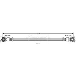 Brake Hose Pipe BORG & BECK BBH7107 OE Ref MR475178