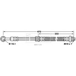 Brake Hose Pipe BORG & BECK BBH7109 OE Ref MR129881