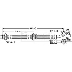 Brake Hose Pipe BORG & BECK BBH7136 OE Ref 46210AX606