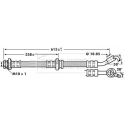 Brake Hose Pipe BORG & BECK BBH7137 OE Ref 46210AX601