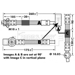 Brake Hose Pipe BORG & BECK BBH7148 OE Ref 46211AV720