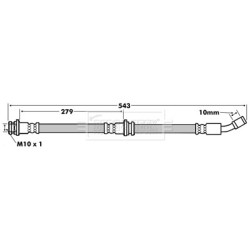 Brake Hose Pipe BORG & BECK BBH7162 OE Ref 462109C501