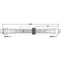 Brake Hose Pipe BORG & BECK BBH7188 OE Ref 191 611 701 A BORG & BECK