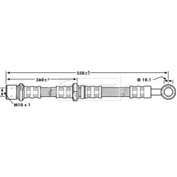 Brake Hose Pipe BORG & BECK BBH7190 OE Ref 26550FC020 BORG & BECK