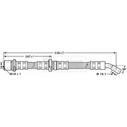 Brake Hose Pipe BORG & BECK BBH7194 OE Ref 26550FC030