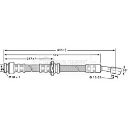 Brake Hose Pipe BORG & BECK BBH7206 OE Ref 51550M70F10 BORG & BECK