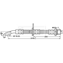 Brake Hose Pipe BORG & BECK BBH7216 OE Ref 90947W2049 BORG & BECK