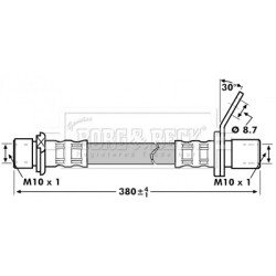 Brake Hose Pipe BORG & BECK BBH7219 OE Ref 9008094A65