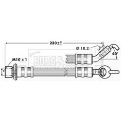 Brake Hose Pipe BORG & BECK BBH7238 OE Ref 9094702C50