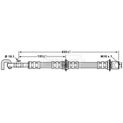 Brake Hose Pipe BORG & BECK BBH7253 OE Ref 90947-02692