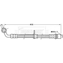 Brake Hose Pipe BORG & BECK BBH7279 OE Ref 9094702A27