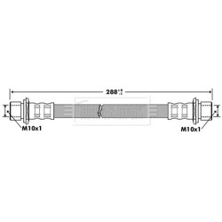 Brake Hose Pipe BORG & BECK BBH7283 OE Ref 90947-02862