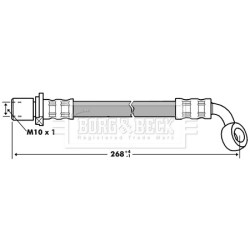 Brake Hose Pipe BORG & BECK BBH7284 OE Ref 9094702615 BORG & BECK