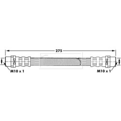Brake Hose Pipe BORG & BECK BBH7306 OE Ref 7H0 611 775 B
