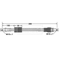 Brake Hose Pipe BORG & BECK BBH7327 OE Ref 1112271
