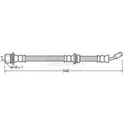 Brake Hose Pipe BORG & BECK BBH7342 OE Ref 26541FE020