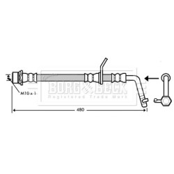 Brake Hose Pipe BORG & BECK BBH7348 OE Ref 9008094162 BORG & BECK