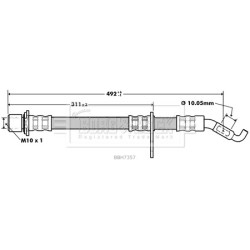 Brake Hose Pipe BORG & BECK BBH7357 OE Ref 9004922168000 BORG & BECK
