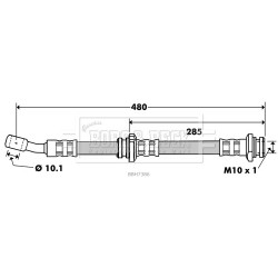 Brake Hose Pipe BORG & BECK BBH7386 OE Ref 5158063BB0