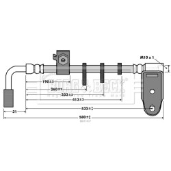 Brake Hose Pipe BORG & BECK BBH7407 OE Ref 4509565