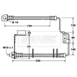 Brake Hose Pipe BORG & BECK BBH7416 OE Ref K04860082AE