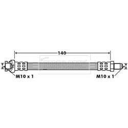 Brake Hose Pipe BORG & BECK BBH7428 OE Ref 13251589