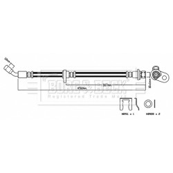 Brake Hose Pipe BORG & BECK BBH7438 OE Ref 01466SEAE00